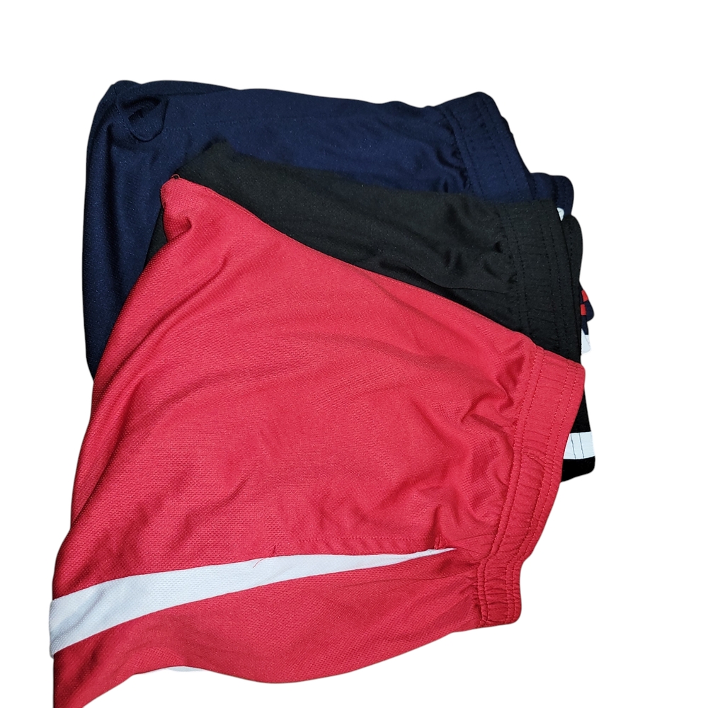 Athletic Shorts Set - Red, Black, and Blue